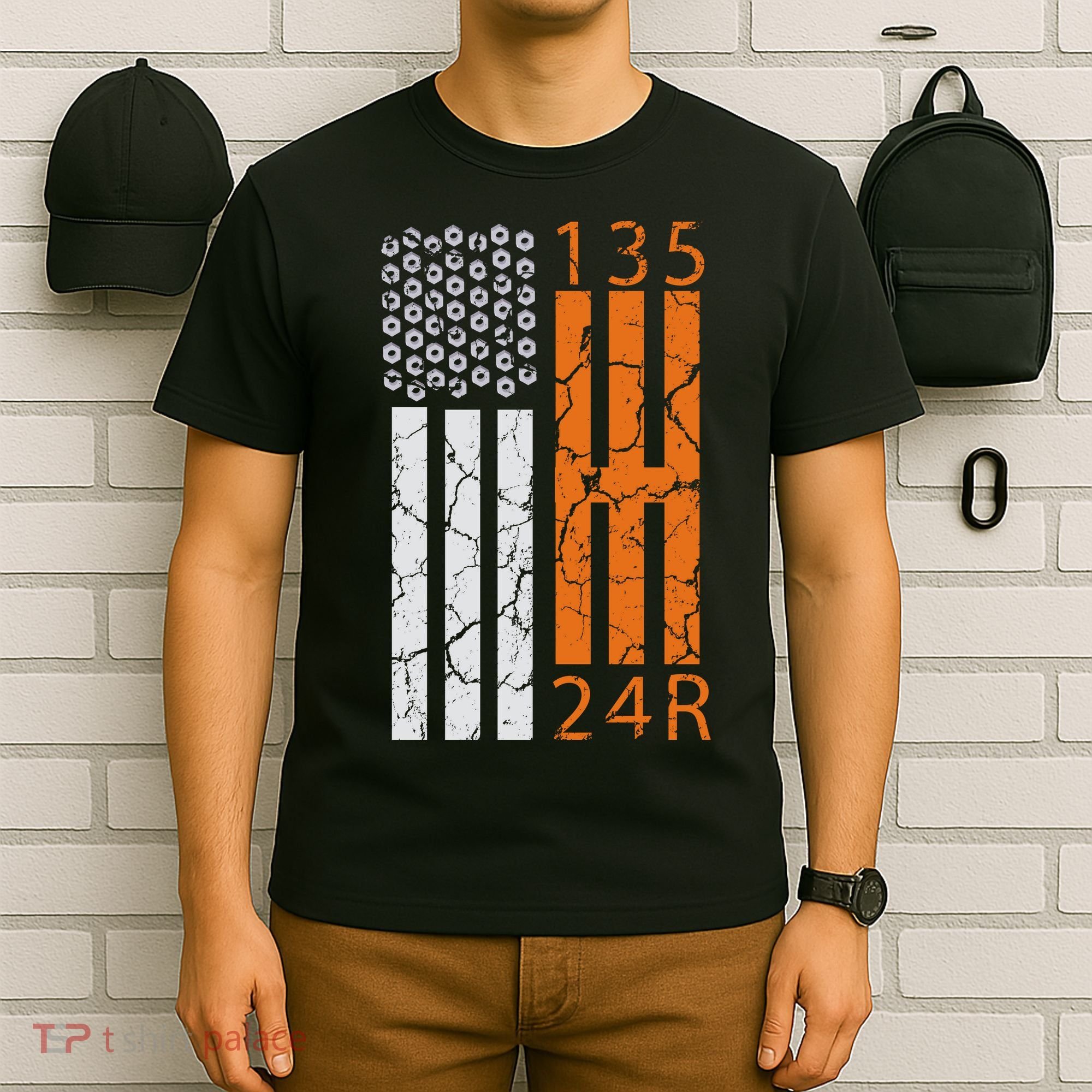Auto Racing Mechanic Manual USA Flag T-Shirt