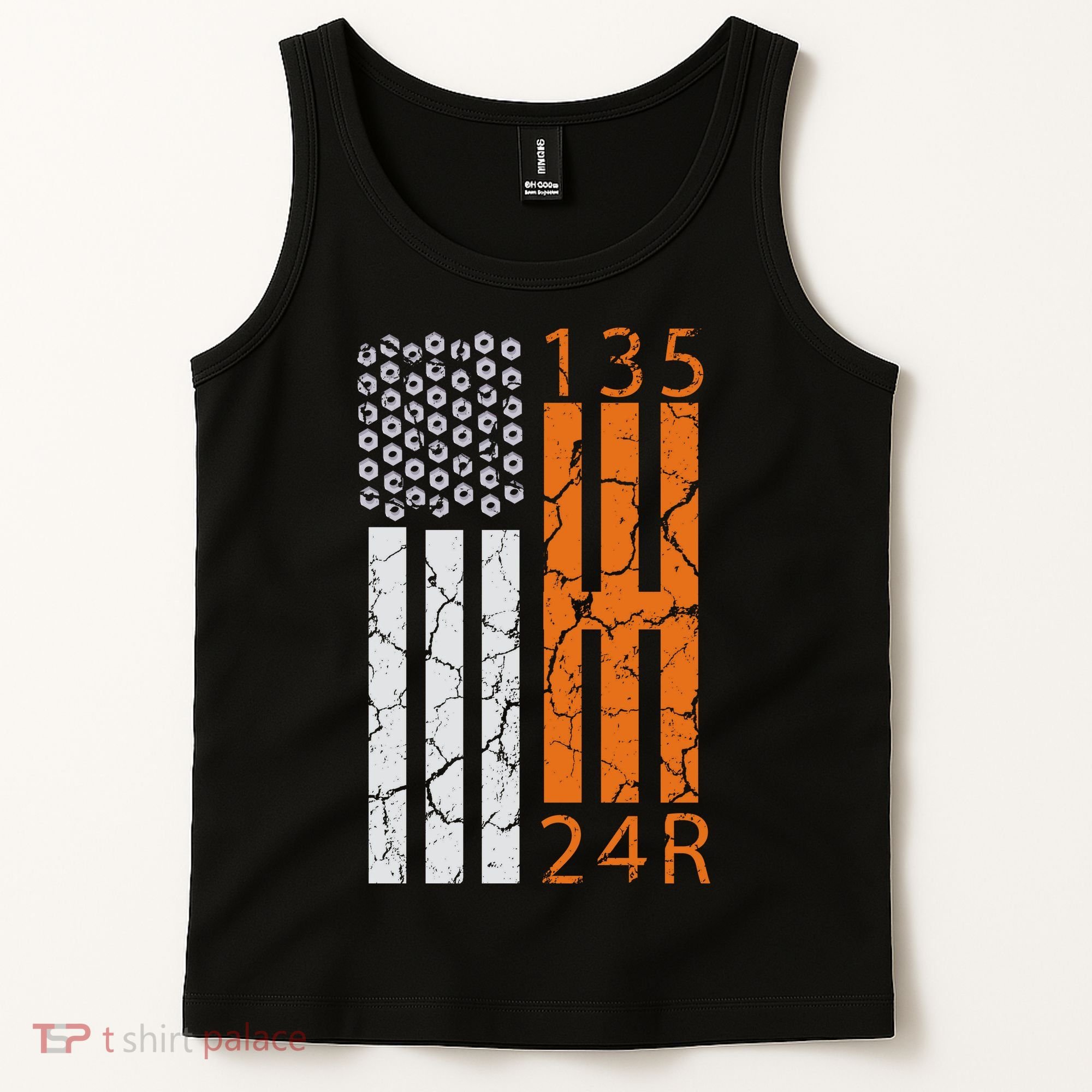 Auto Racing Mechanic Manual USA Flag Tank Top