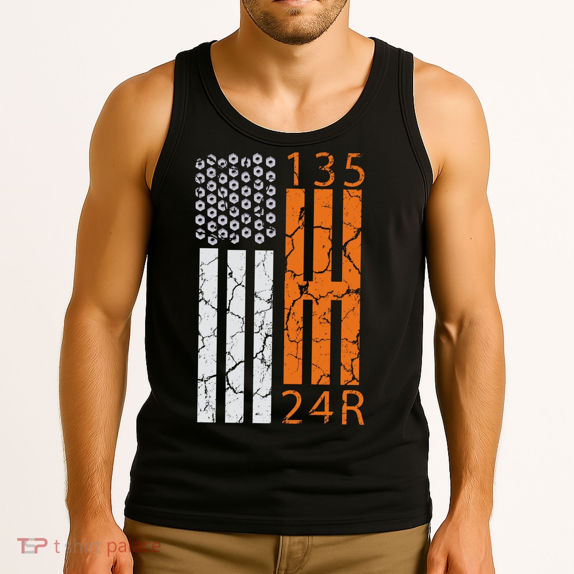 Auto Racing Mechanic Manual USA Flag Tank Top