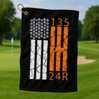 Auto Racing Mechanic Manual USA Flag Golf Towel thumb 1