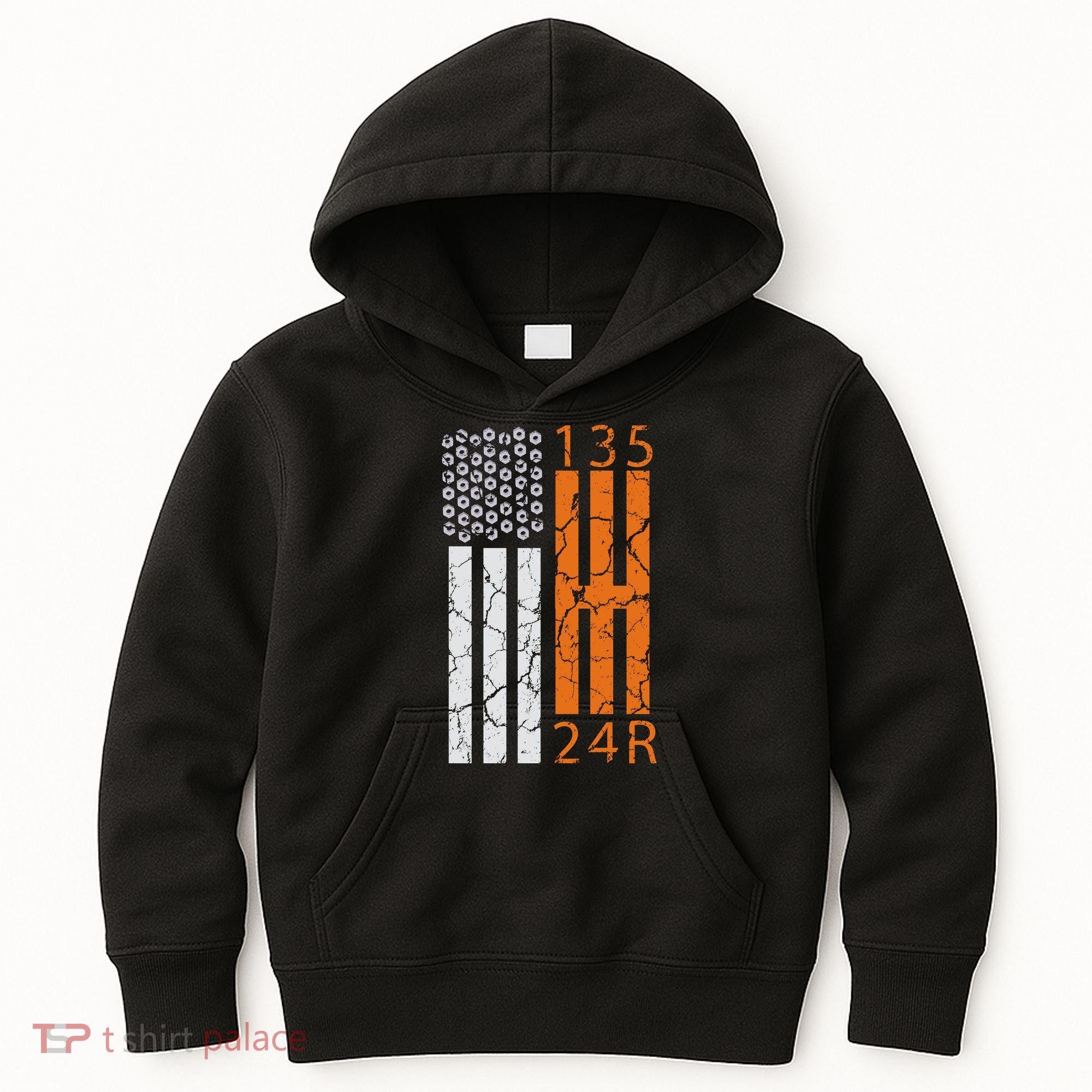 Auto Racing Mechanic Manual USA Flag Kids Hoodie