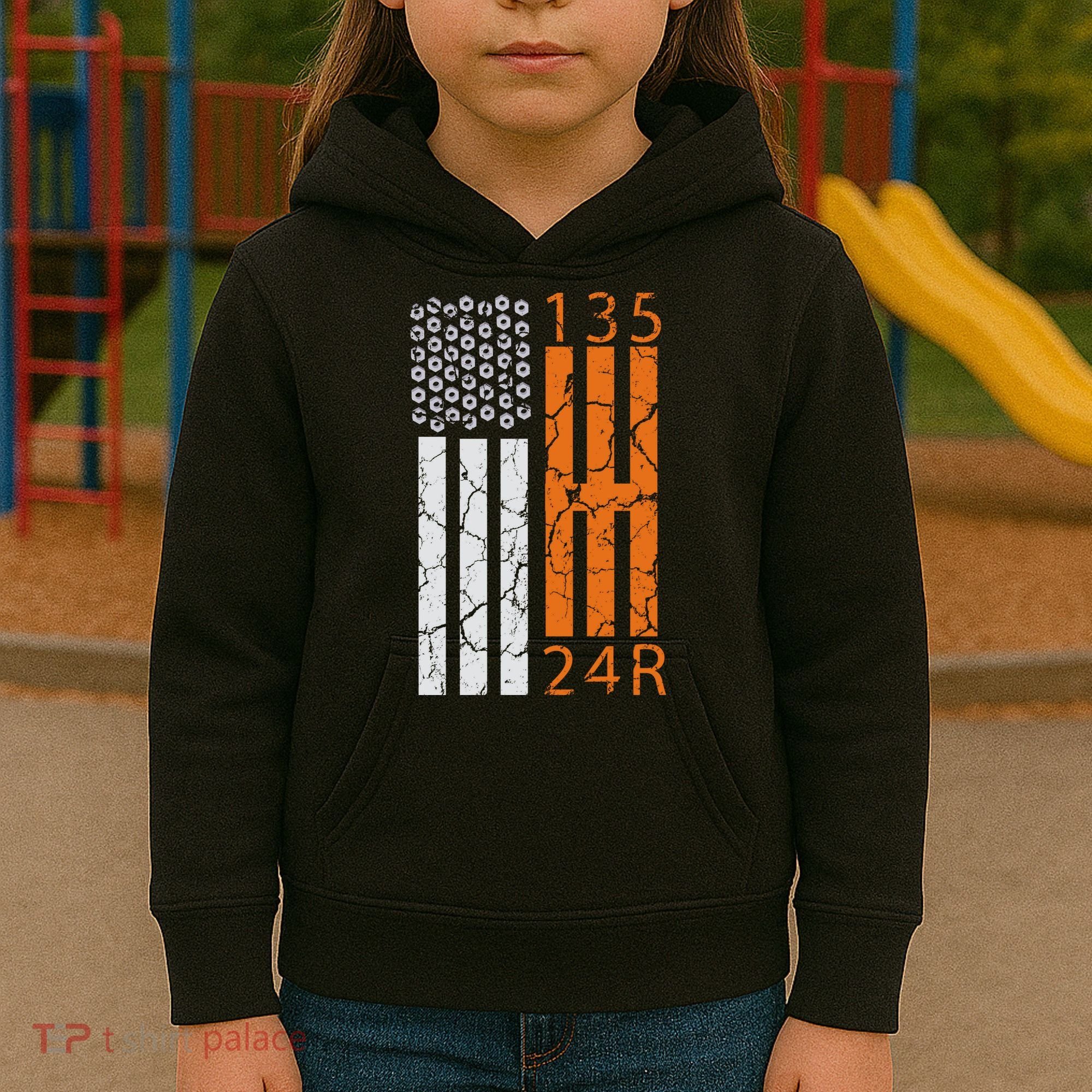 Auto Racing Mechanic Manual USA Flag Kids Hoodie