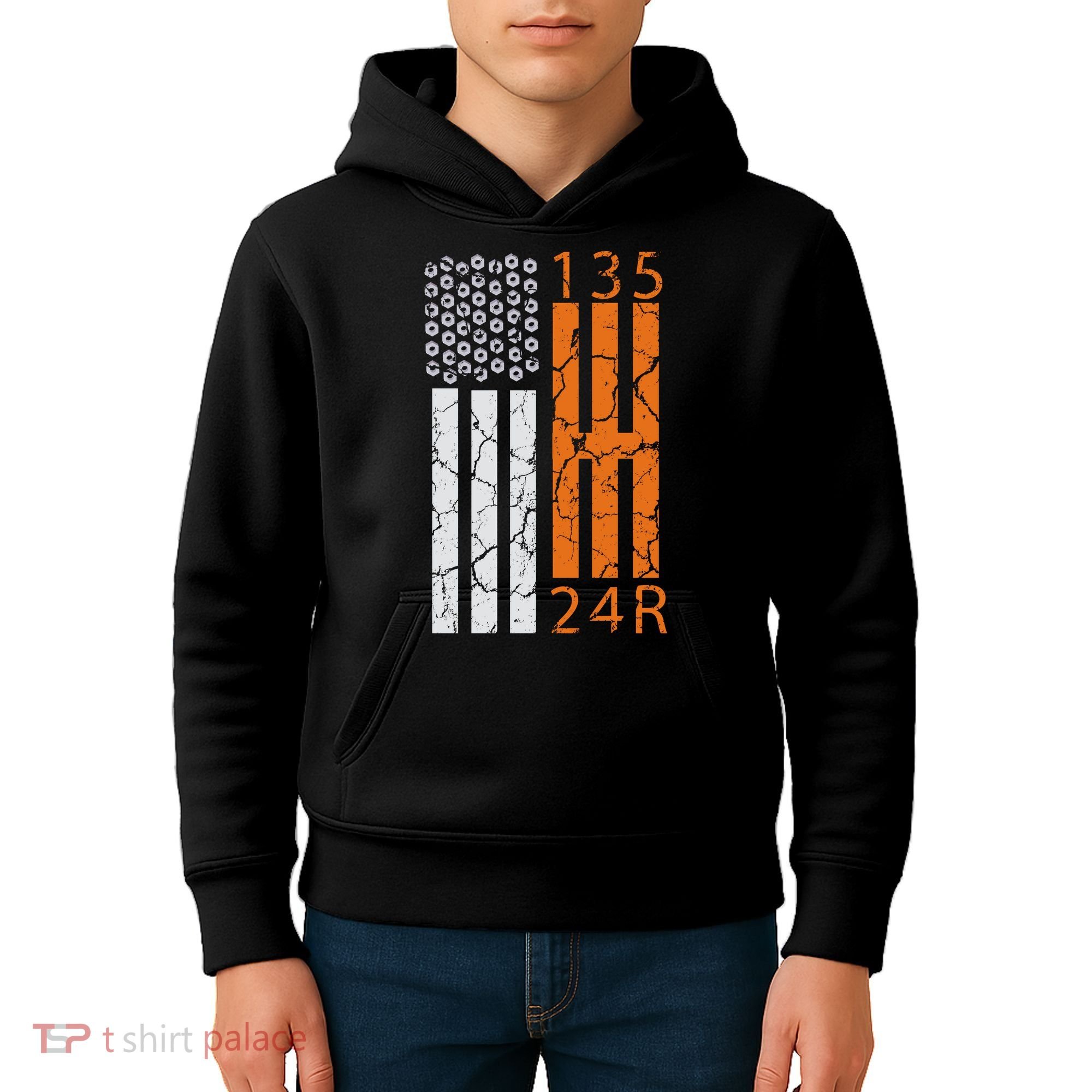 Auto Racing Mechanic Manual USA Flag Kids Hoodie