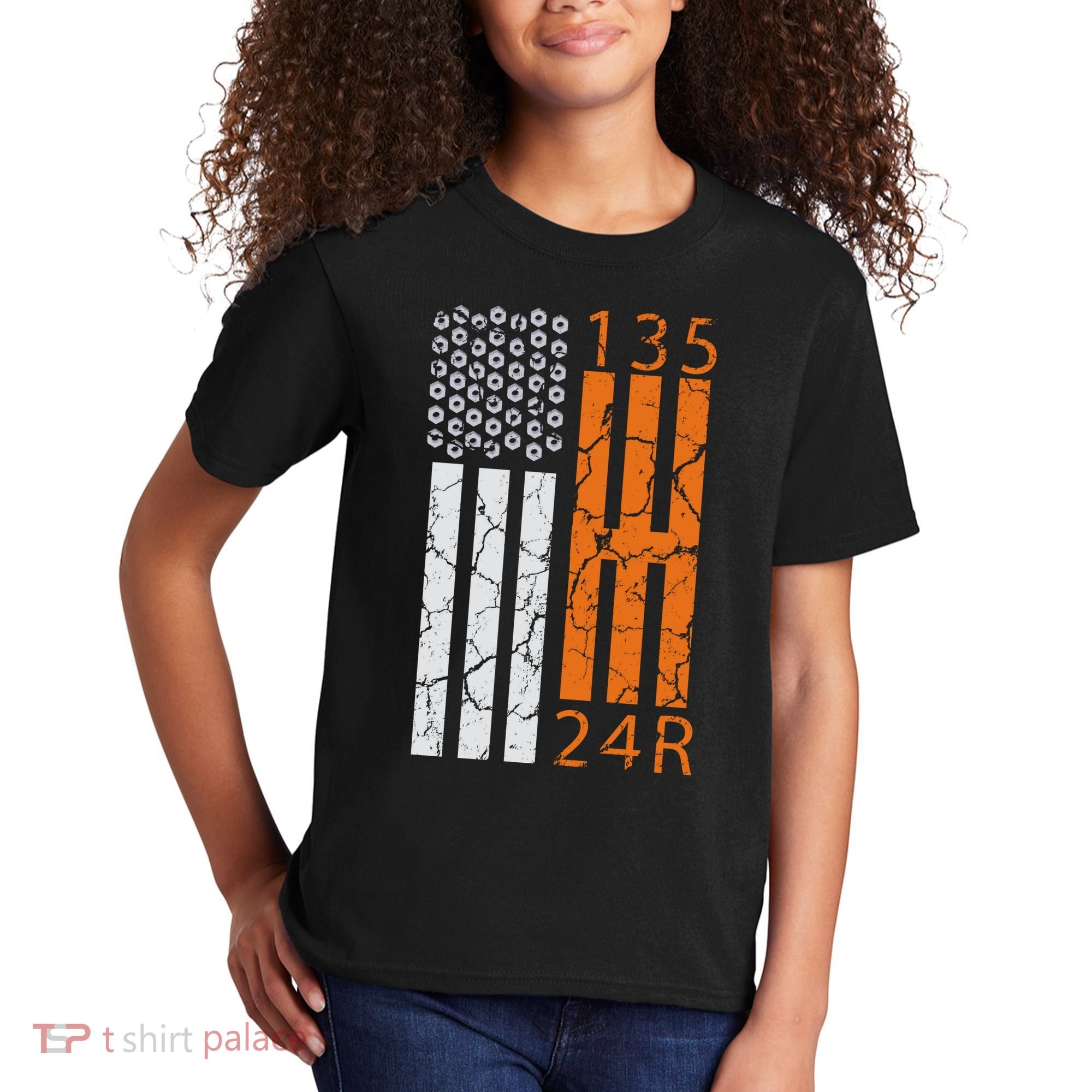 Auto Racing Mechanic Manual USA Flag Kids T-Shirt