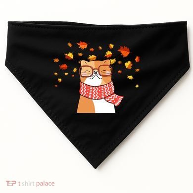 Autumn Cat Fall Season USA-Made Doggie Bandana
