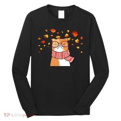 Autumn Cat Fall Season Long Sleeve Shirt
