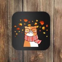 Autumn Cat Fall Season Coaster thumb 0