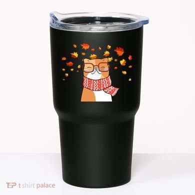 Autumn Cat Fall Season Tumbler