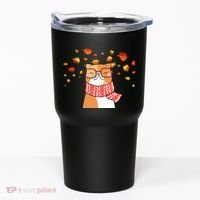 Autumn Cat Fall Season Tumbler thumb 0