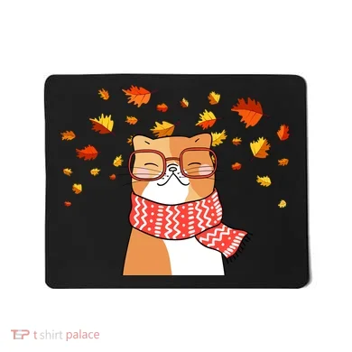 Autumn Cat Fall Season Mousepad