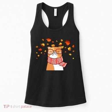 Autumn Cat Fall Season Women's Tank Top