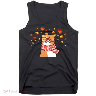 Autumn Cat Fall Season Tank Top