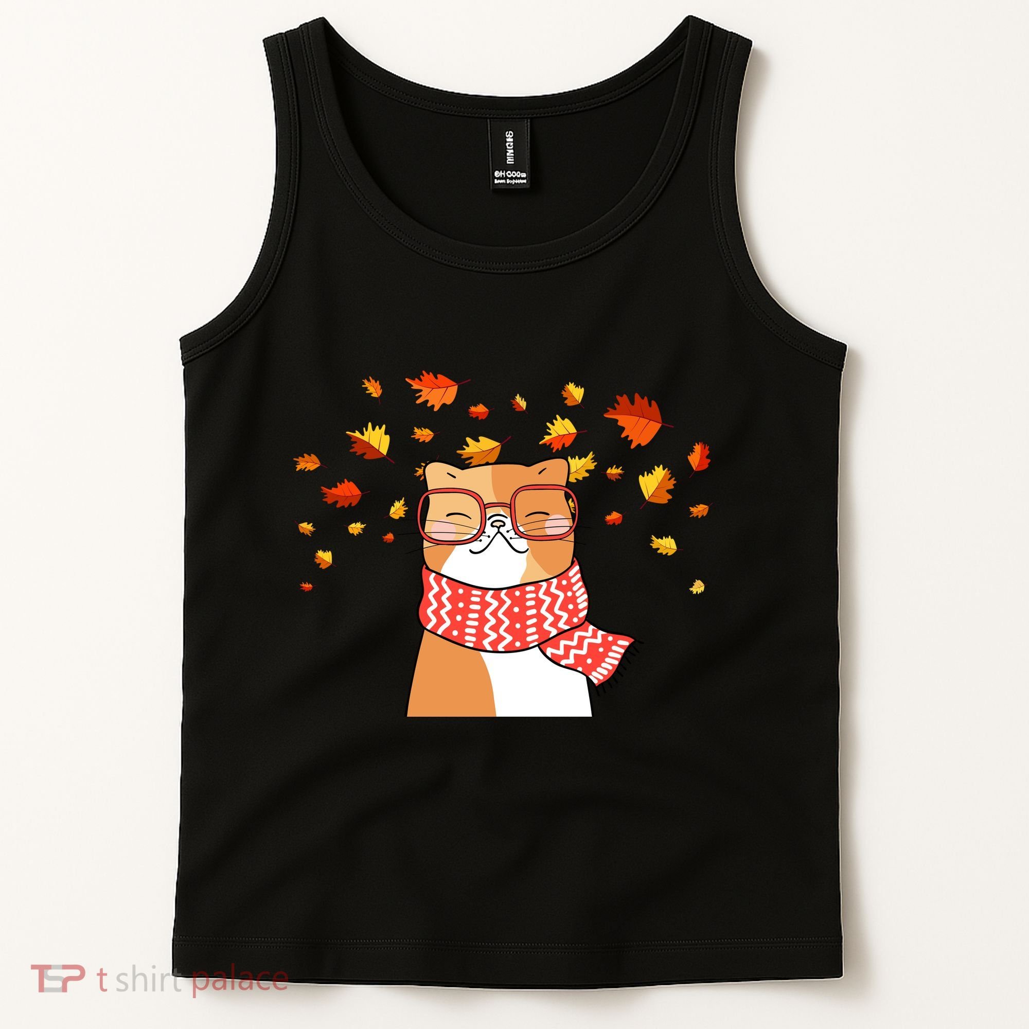 Autumn Cat Fall Season Tank Top