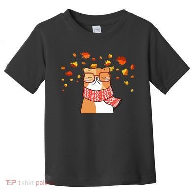 Autumn Cat Fall Season Toddler T-Shirt