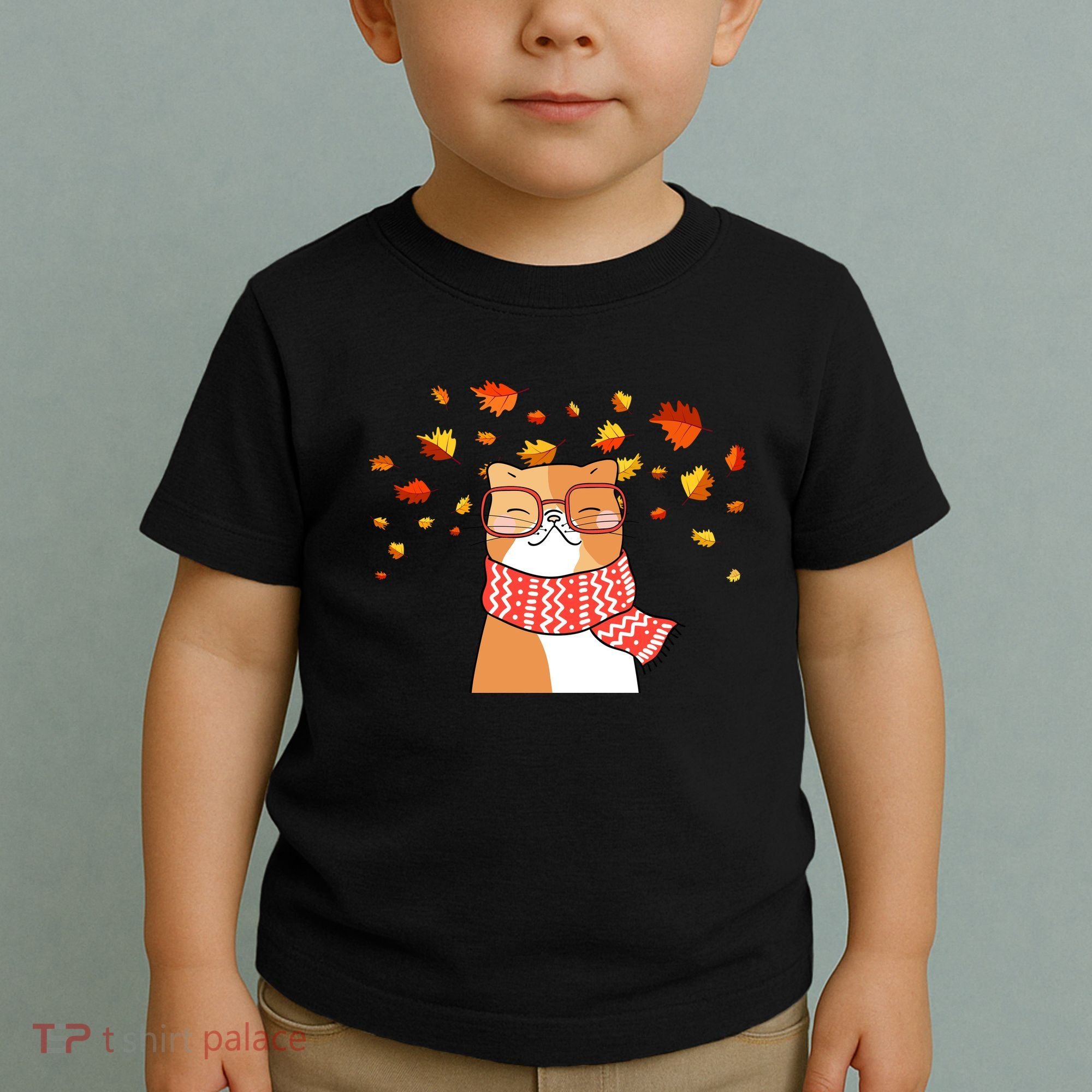 Autumn Cat Fall Season Toddler T-Shirt