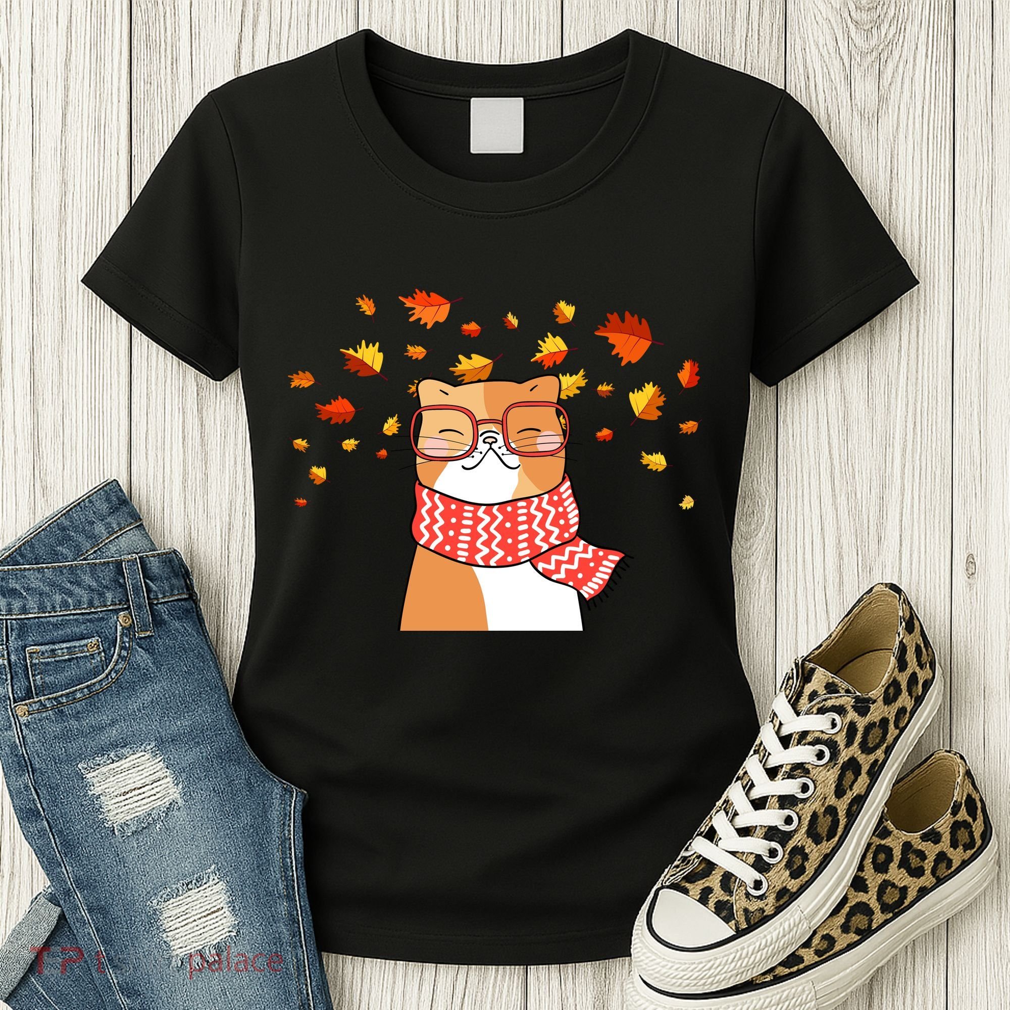 Autumn Cat Fall Season Women's T-Shirt