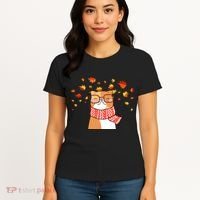 Autumn Cat Fall Season Women's T-Shirt thumb 4