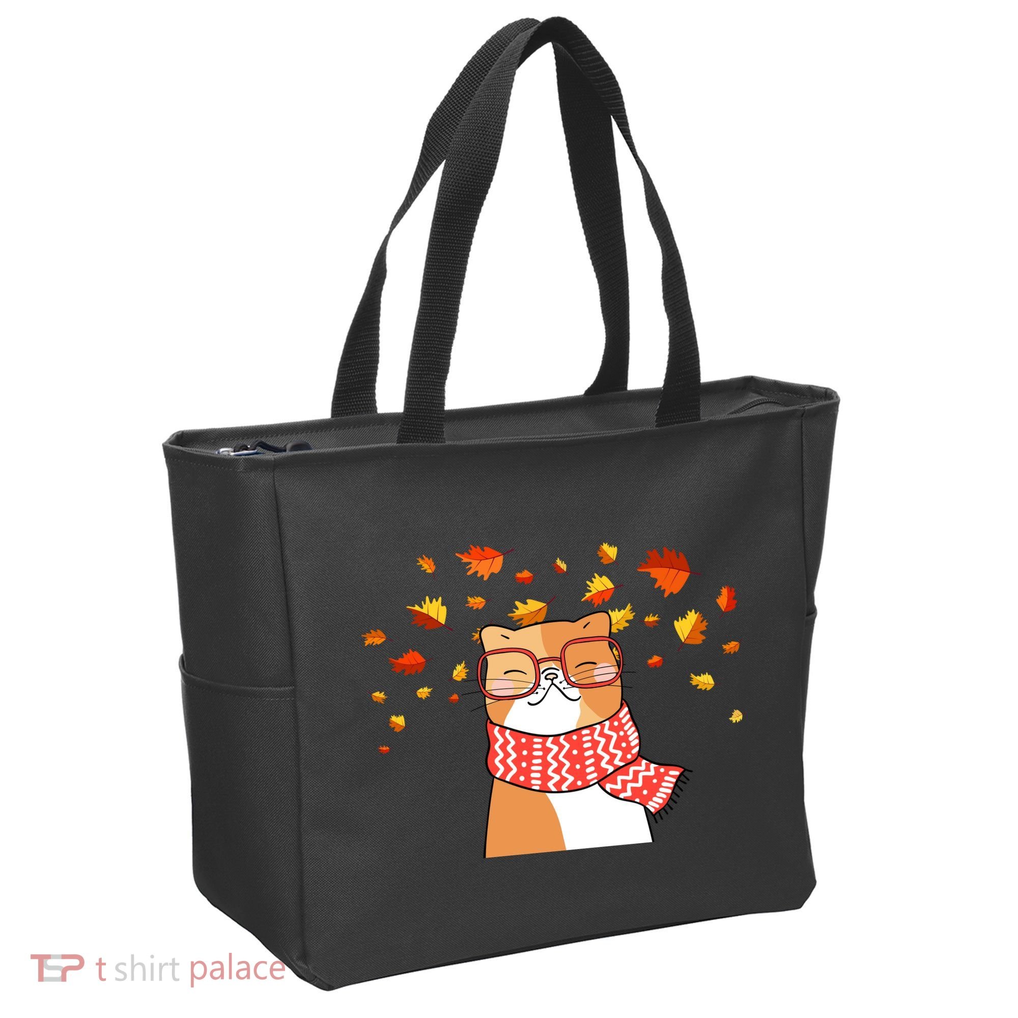 Autumn Cat Fall Season Tote Bag