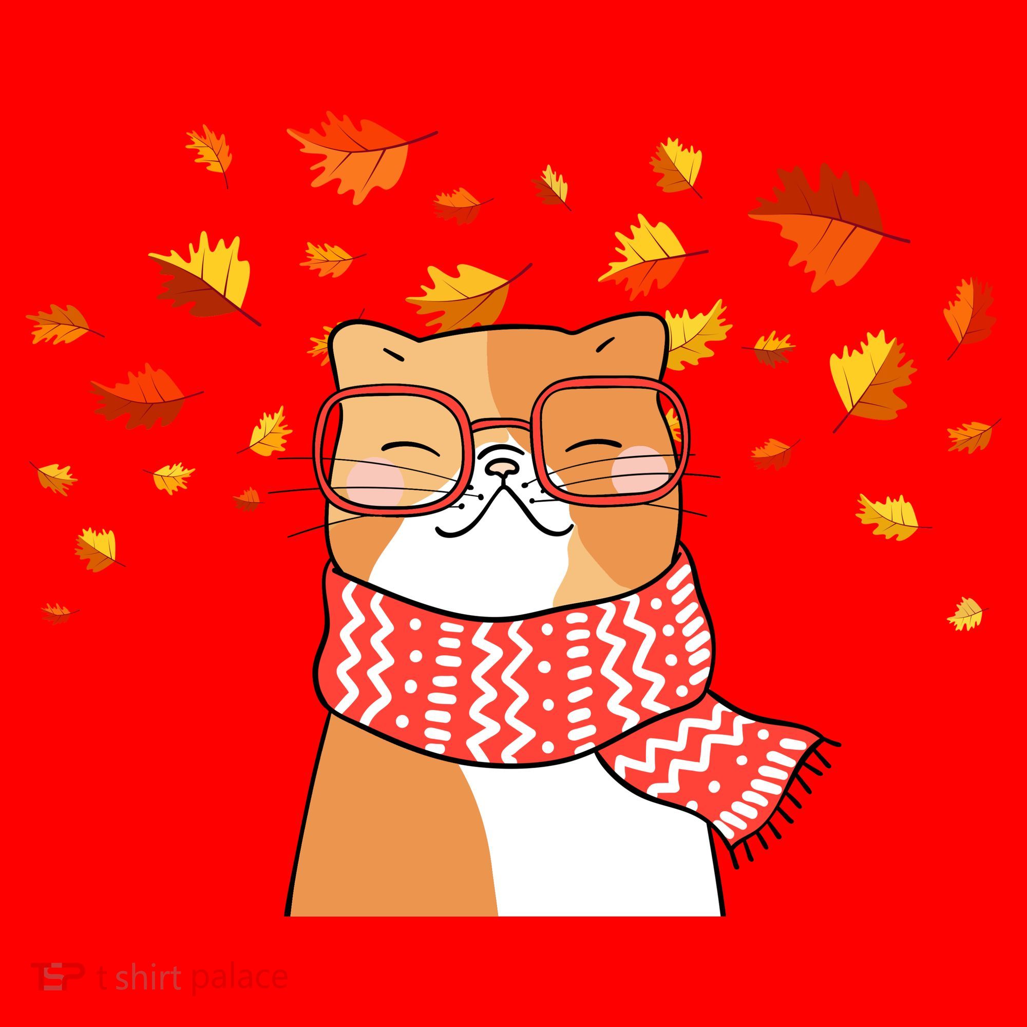 Autumn Cat Fall Season Santa Hat