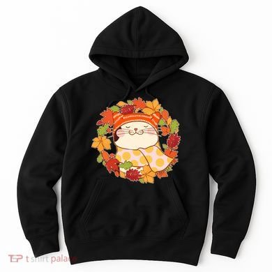 Autumn Cat Wreath Hoodie