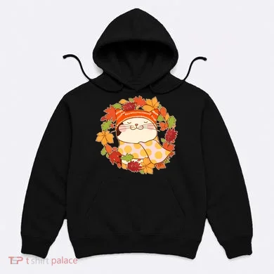 Autumn Cat Wreath Hoodie
