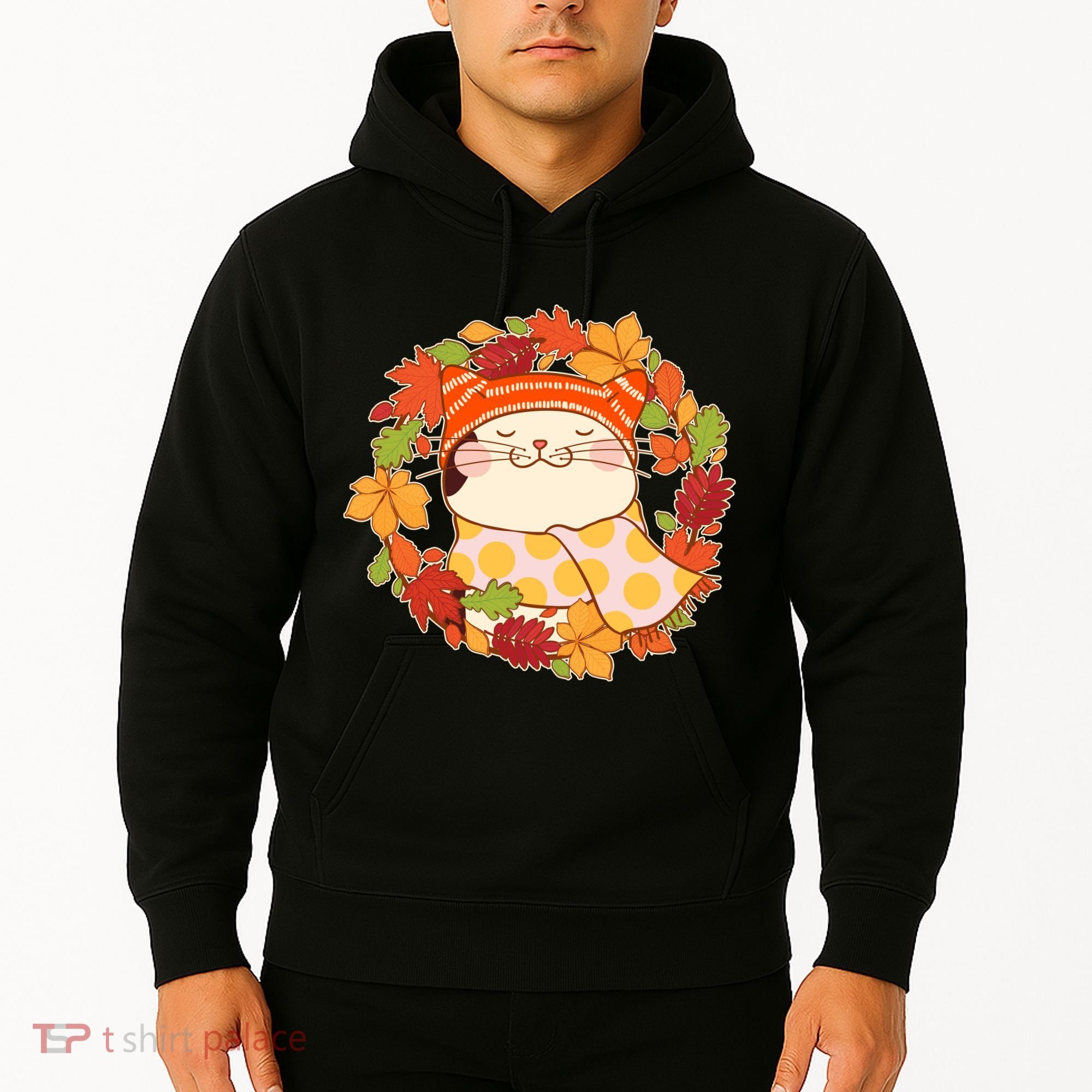 Autumn Cat Wreath Hoodie