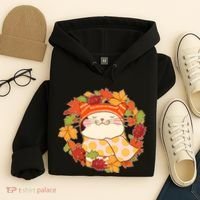 Autumn Cat Wreath Hoodie thumb 4