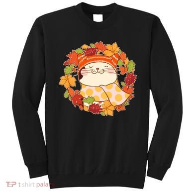 Autumn Cat Wreath Sweatshirt