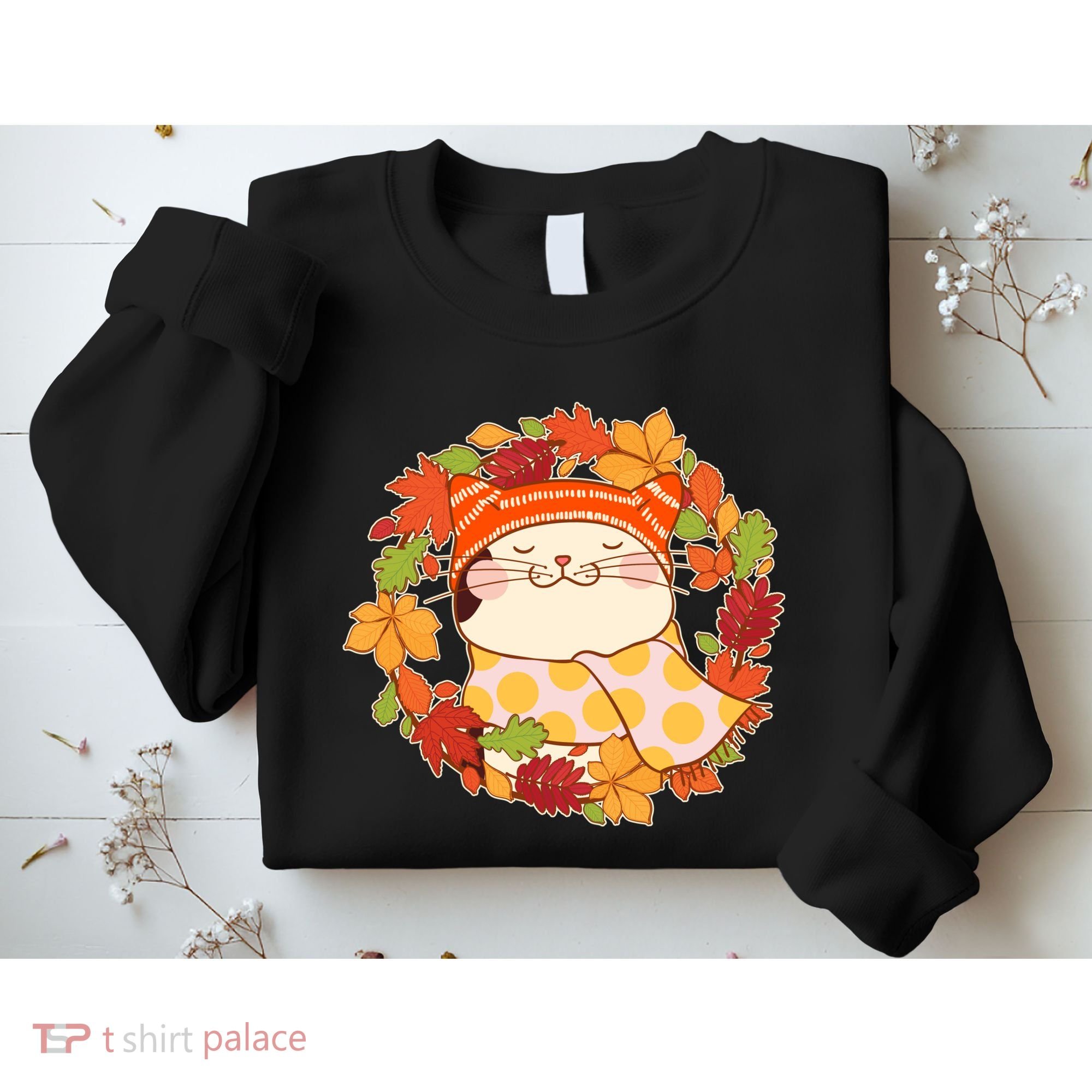Autumn Cat Wreath Sweatshirt