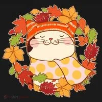 Autumn Cat Wreath Bucket Hat thumb 4