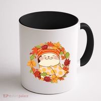 Autumn Cat Wreath Coffee Mug thumb 1