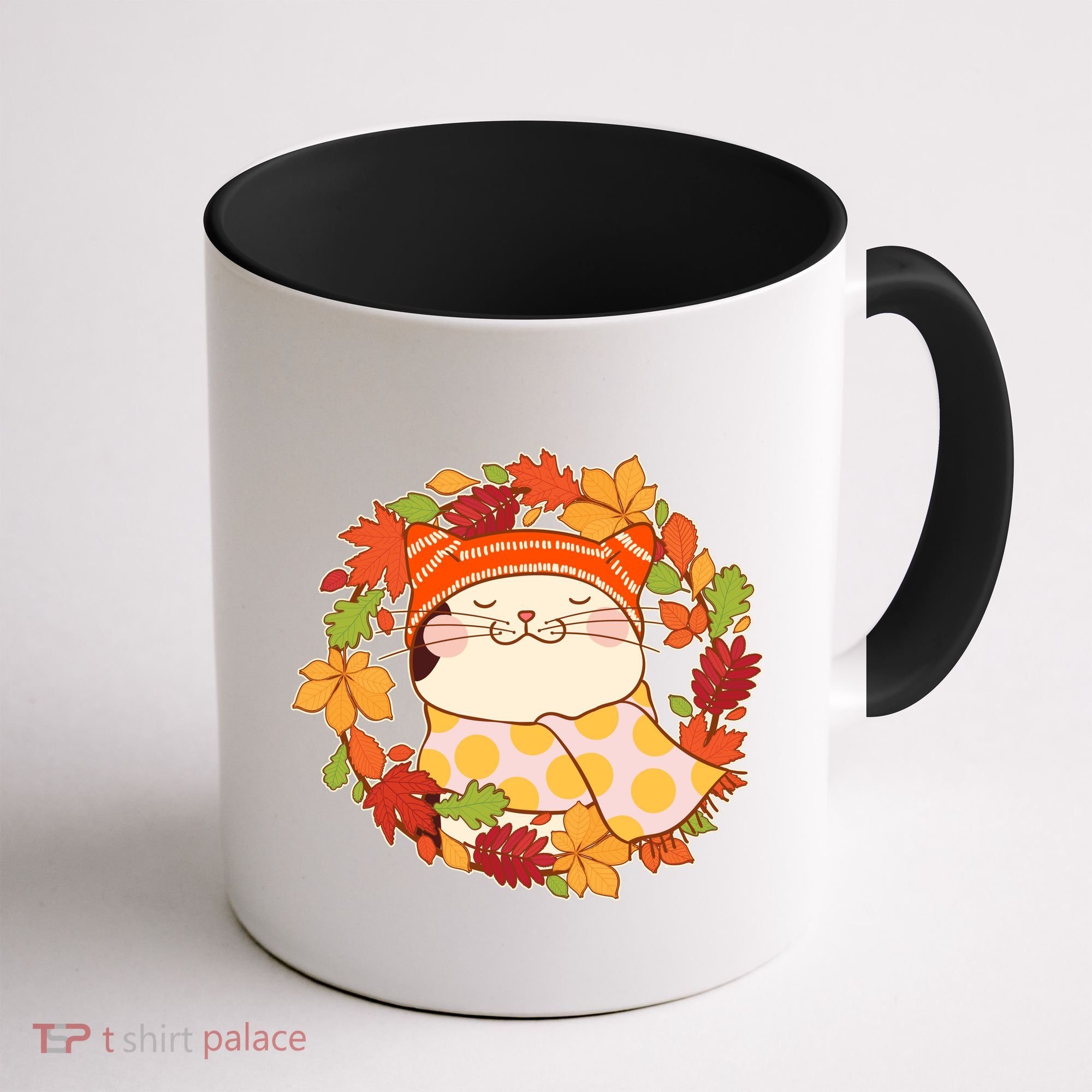 Autumn Cat Wreath Coffee Mug