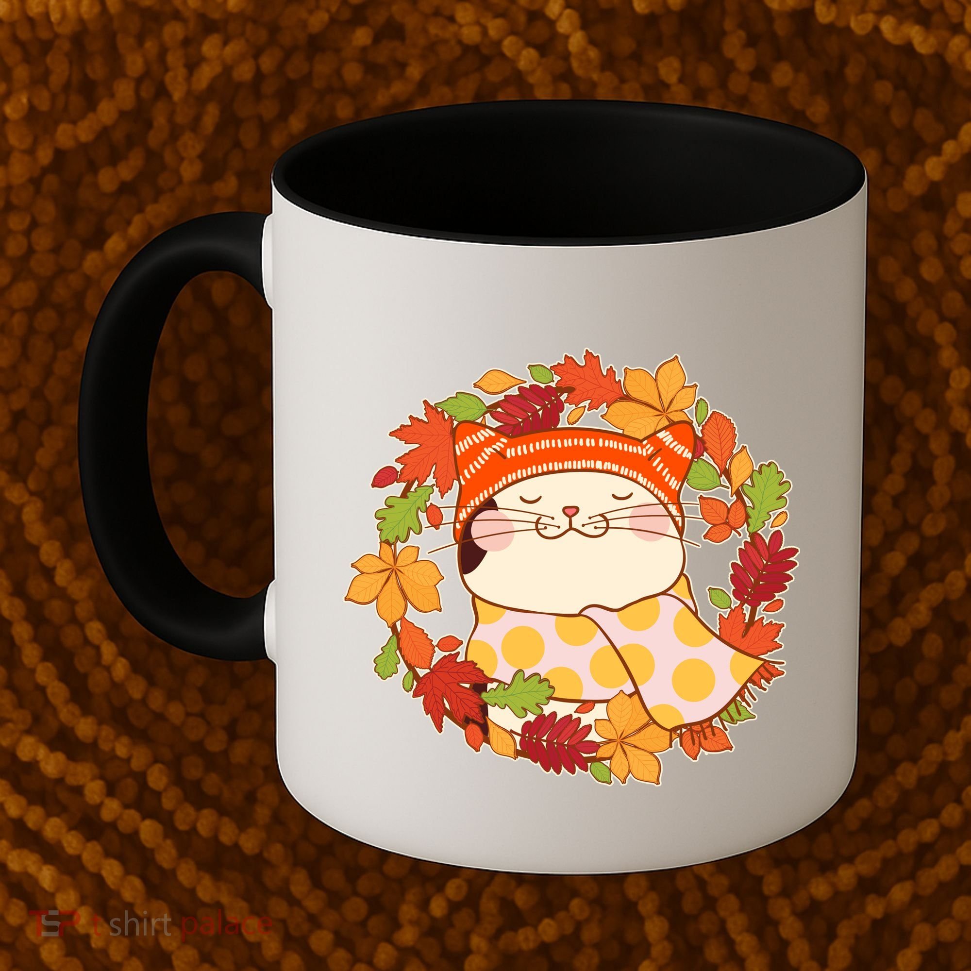 Autumn Cat Wreath Coffee Mug