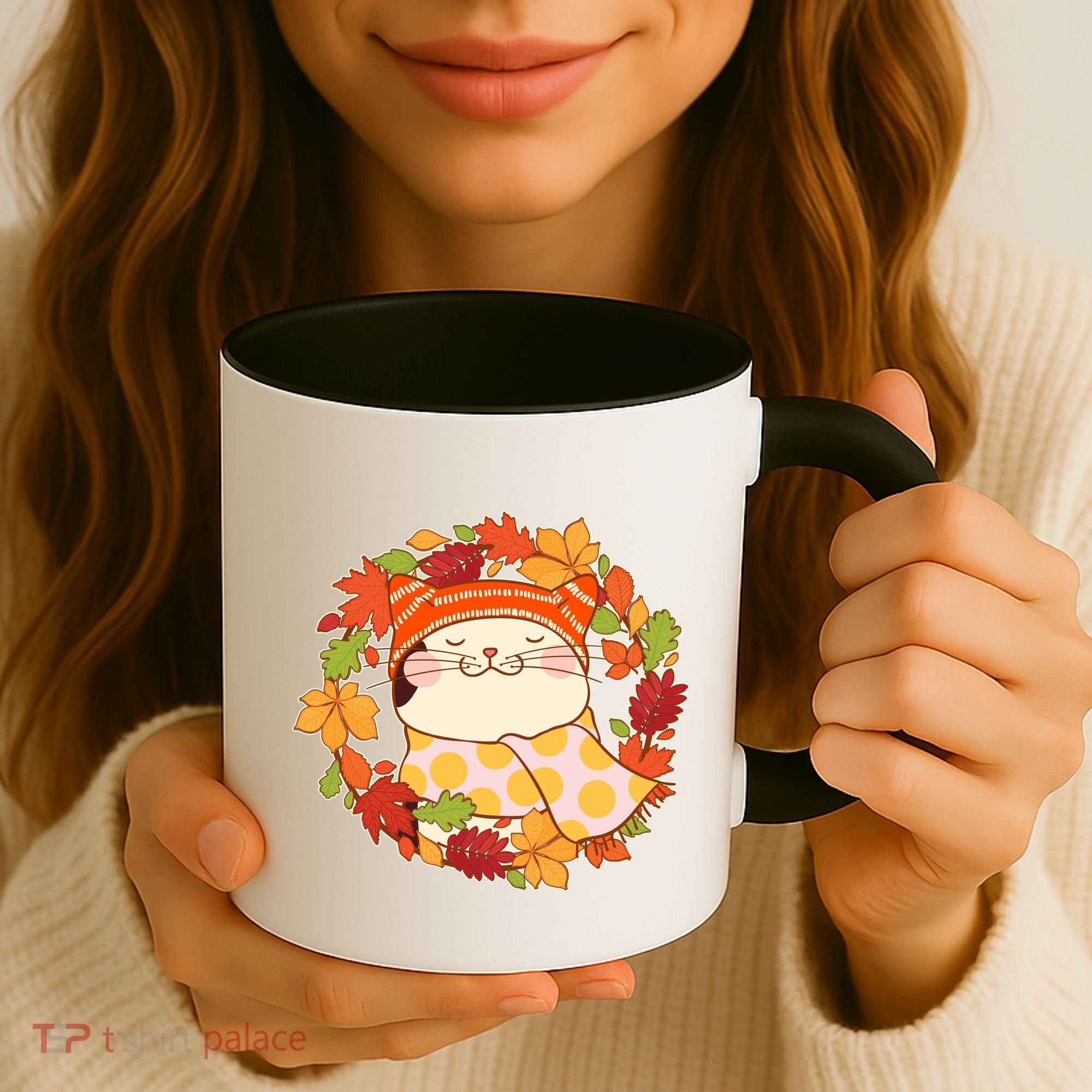 Autumn Cat Wreath Coffee Mug