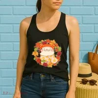 Autumn Cat Wreath Women's Tank Top thumb 2