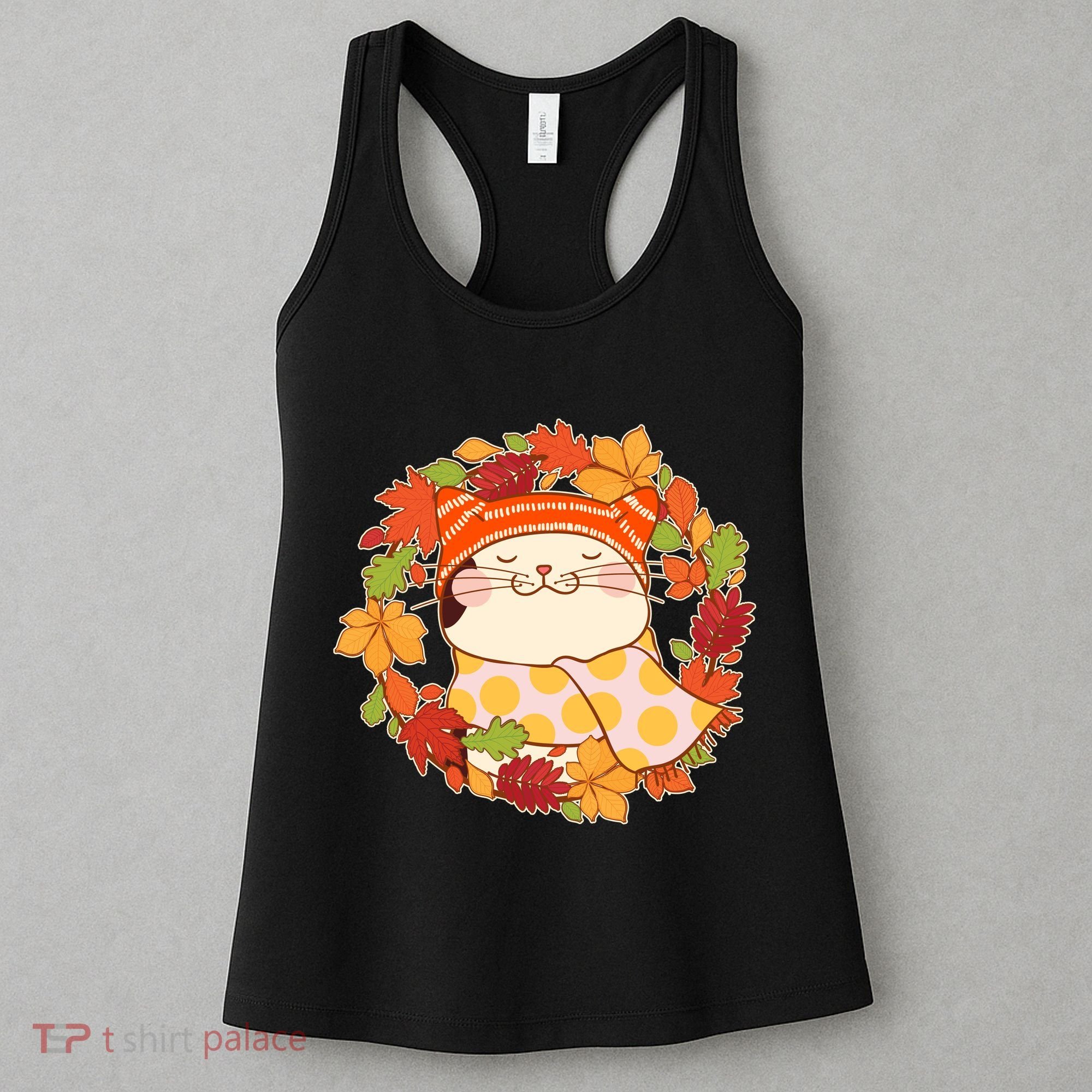 Autumn Cat Wreath Women's Tank Top