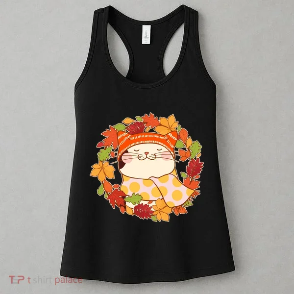 Autumn Cat Wreath Women's Tank Top