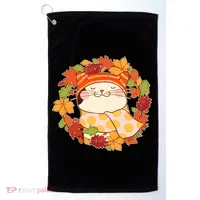 Autumn Cat Wreath Golf Towel thumb 0