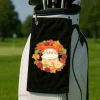 Autumn Cat Wreath Golf Towel thumb 2