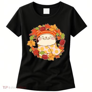 Autumn Cat Wreath Women's T-Shirt