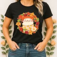 Autumn Cat Wreath Women's T-Shirt thumb 2