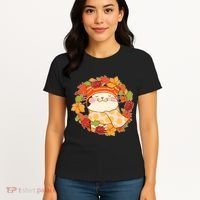 Autumn Cat Wreath Women's T-Shirt thumb 4
