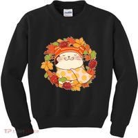 Autumn Cat Wreath Kids Sweatshirt thumb 0