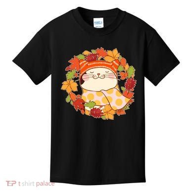 Autumn Cat Wreath Kids T-Shirt
