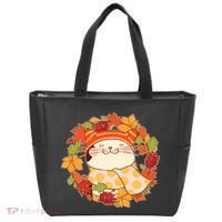 Autumn Cat Wreath Tote Bag thumb 0