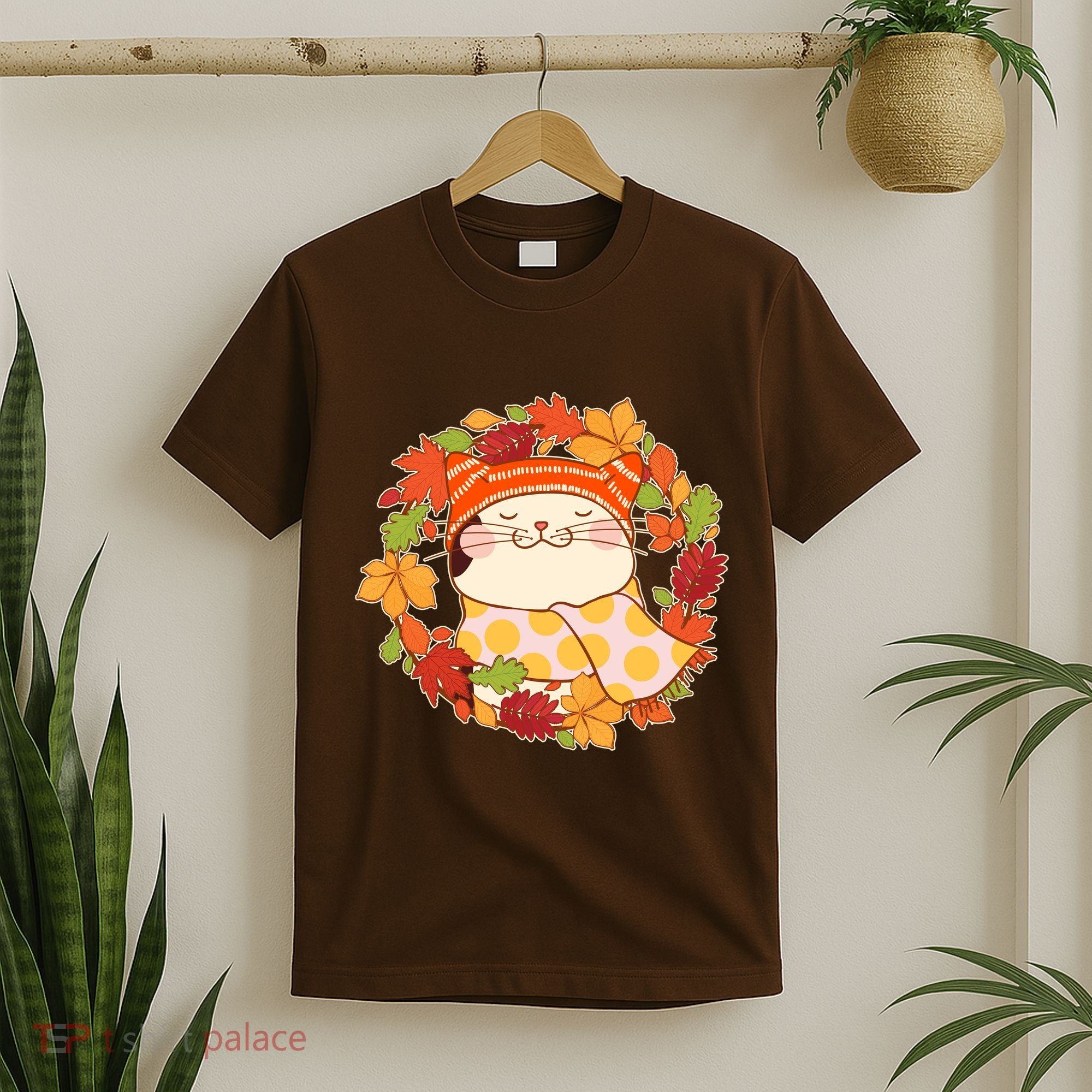 Autumn Cat Wreath T-Shirt