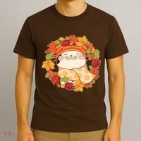 Autumn Cat Wreath T-Shirt thumb 3