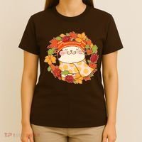 Autumn Cat Wreath T-Shirt thumb 4