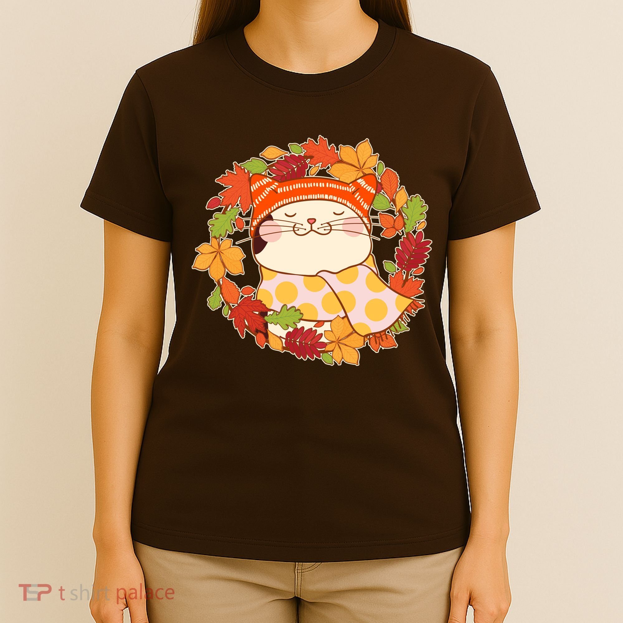 Autumn Cat Wreath T-Shirt