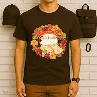 Autumn Cat Wreath T-Shirt thumb 6